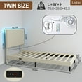 thumbnail image 3 of Homy Casa Twin Size Platform Bed Frame with LED Lights and USB Charging Station, Beige Fabric, 3 of 9