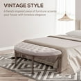 HomCom Modern Bedroom Upholstered Half Circle Ottoman Bench Seat for ...