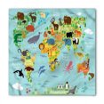 thumbnail image 1 of Wanderlust Bandana, Animal Map of the World, Unisex Head and Neck Tie, by Ambesonne, 1 of 2