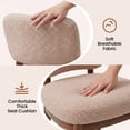 thumbnail image 6 of ClinQ Dining Chairs Set of 2, Boucle Upholstered Seat with Wood Legs and Curved Back, Modern Accent Seating for Kitchen, Dining Room, Khaki, 6 of 6