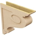 thumbnail image 5 of 6"W x 24"D x 24"H Thin Scroll Rough Cedar Woodgrain TimberThane Corbel, Primed Tan, 5 of 6