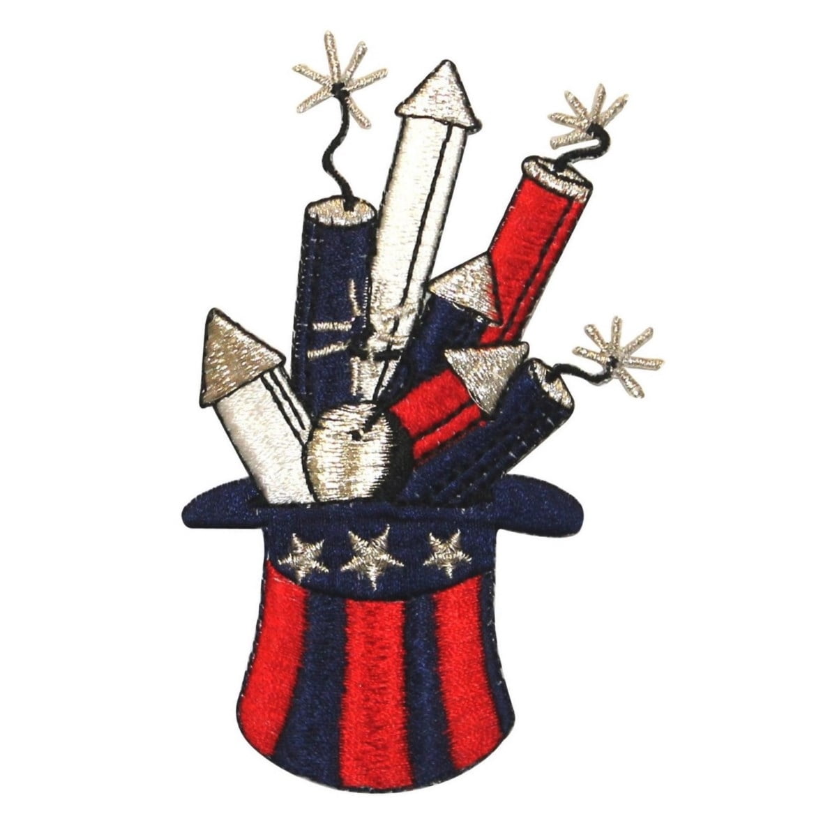ID 1019 Fireworks In Hat Patch 4th Of July Celebrate Embroidered IronOn id-1019-fireworks-in-hat-patch-4th-of-july-celebrate-embroidered-ironon