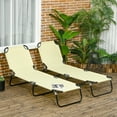 thumbnail image 2 of Outsunny Reclining Lawn Chaise Lounge Folding Chair Adjustable Backrest, 2 of 8