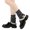 Dark Gray, variant on Winter Warm Socks Boot Cuffs for Women, Short Leg Warmers Knitted Boot Socks with Lace Trim Leg Cuffs Boot Warmers Dark Gray One Size