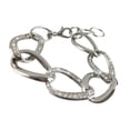 thumbnail image 2 of Premier Designs Large Silver Tone Crystal Curb Chain Bracelet Adjustable Womens, 2 of 3