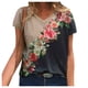 thumbnail image 4 of ICHUANYI Clearance Fashion Woman Causal V-Neck Printing Blouse Short Sleeve T-Shirt Summer Tops(Black, M) ICHUANYI WER2023081016504, 4 of 5