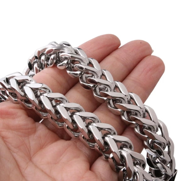 QQTDFG 24" Heavy 10mm 316L Stainless Steel Box Curb Men's Chain Necklace Jewelry-default