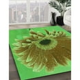 thumbnail image 2 of Ahgly Company Indoor Square Patterned Neon Green Area Rugs, 5' Square, 2 of 6