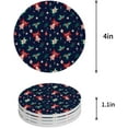 thumbnail image 1 of FMSHPON Merry Christmas Decor Xmas Holly Bell Set of 8 Round Coaster for Drinks, Absorbent Ceramic Stone Coasters Cup Mat with Cork Base for Home Kitchen Room Coffee Table Bar Decor, 1 of 6
