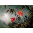 thumbnail image 2 of Heade, Martin Johnson 32x24 Gold Ornate Wood Framed with Double Matting Museum Art Print Titled - Passion Flowers And Hummingbirds, 2 of 4