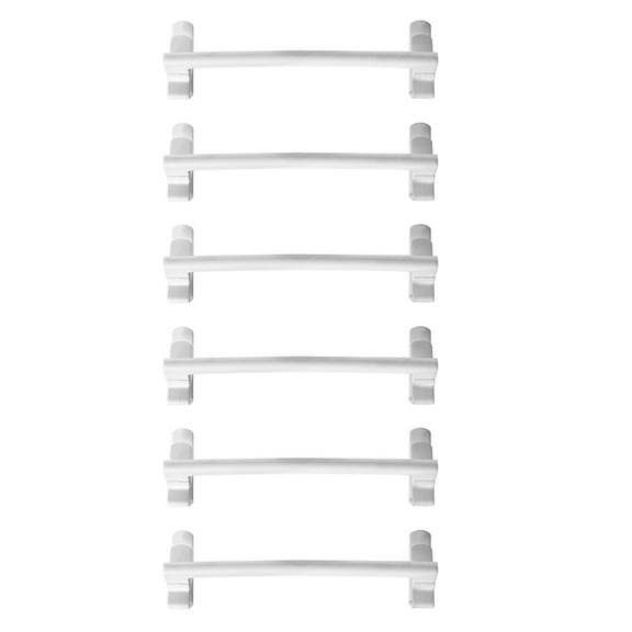 RENACLIPY Over Cabinet Door Towel Bar Rack White 6 Pieces Kitchen Hanging Towel Holder Organizer