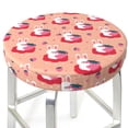 thumbnail image 6 of Goofa Bunny And Strawberry Printed Stool Covers Round, Waterproof Round Bar Stool Covers Anti-Slip Round Bar Stool Seat Cover with Elastic Bands Durable -13 inch, 6 of 7