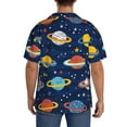 thumbnail image 3 of Susaid Planets and Stars Print Men's Polo Shirts Button Down Short Sleeve Casual Summer Beach Vintage Shirts for Men-Small, 3 of 5