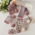 thumbnail image 5 of RV 5 pares de calcetines, niños, otoño e invierno, rosa, amor, fresa, calcetines de tubo medio, linda chica, moda, ins, moda, calcetines de algodón brillar Electrónica, 5 of 5