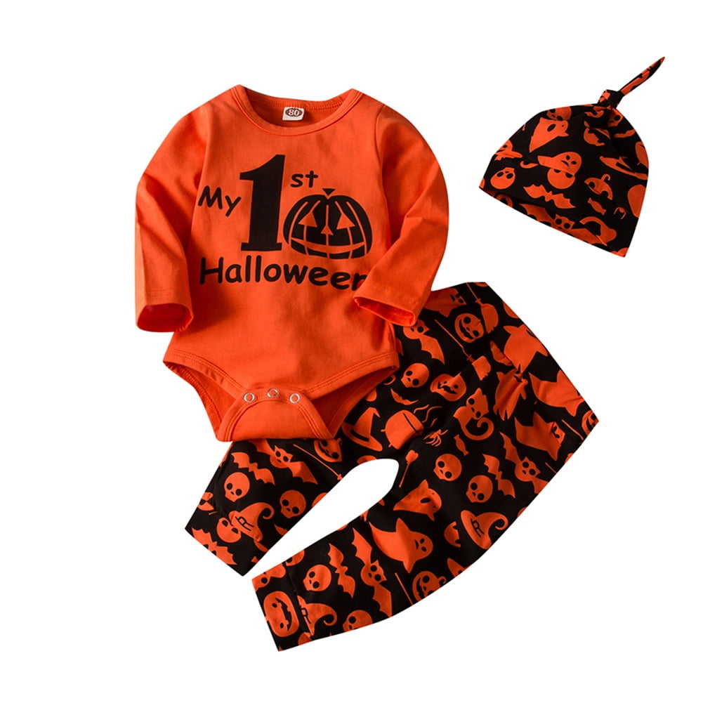 Actoyo Newborn Baby Boy Girl My First Halloween Clothes Bodysuit Pants