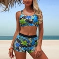 thumbnail image 4 of Traje de baño de 2 piezas para mujer, trajes de baño para mujer, bikini de dos piezas con espalda descubierta y vendaje, conjunto de ropa de playa para mujer, 4 of 5