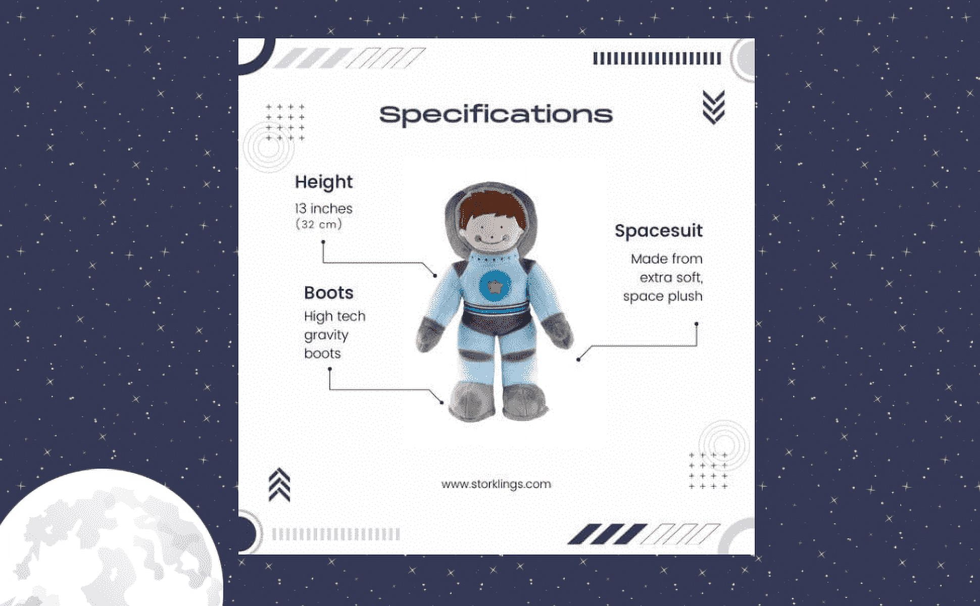 Storklings Astronaut Stuffed Animal, Spaceman Plush Soft Space Toy 12” Height, Astronaut Toy in a Blue Spacesuit