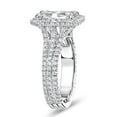 thumbnail image 4 of Eclet Jewels 14K White Gold Over Wedding Ring - 2.1 Ct VVS1/D Radiant Cut Lab Created Simulated Diamond Ring - Halo Solitaire with Accent Engagement Ring - Multi-Row Wedding Diamond Rings for Her, 4 of 10