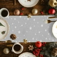 thumbnail image 4 of Christmas Table Runner Grey Snowman Table Runners Snowflake Cardinal Bird Light Wreath Cotton Linen Dresser Scarf Kitchen Dining Table Decor for Christmas Holiday Party Decor 13x36 Inch, 4 of 8