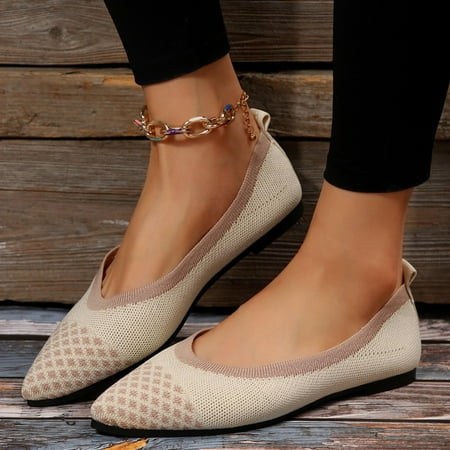 

Womens Closed Toe Sandals- Pointed-toe Solid Color Casual Sandals Beige Size 9