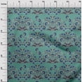 thumbnail image 2 of oneOone Georgette Viscose Fabric Leaves & Floral Block Printed Fabric 1 Yard 42 Inch Wide, 2 of 5