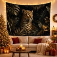 thumbnail image 3 of Potted Houseplants Shelves with Leopard Quarter Profile, Mystical Fantasy for Space Lovers, Wall Decor, Valentine'S Day Gift, Tapestry Wall Hanging for Dorm and Living Room, 3 of 7