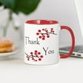 thumbnail image 3 of CafePress - Red Cherry Blossoms Thank You Mug - 11 oz Ceramic Mug - Novelty Coffee Tea Cup, 3 of 4