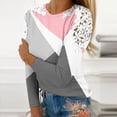 thumbnail image 2 of Long Sleeve Going Out Tops Women Fall Womens Long Sleeve Blouses Clearance Summer Casual Long Sleeve Blouse Round Neck Lace Sweatshirt, 2 of 5