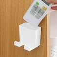 thumbnail image 4 of Soporte de mando a distancia para colgar en la pared, estante para teléfono móvil para el hogar, caja de almacenamiento de carga sin agujeros Almacenamiento y organización del hogar Blanco Toystoory HA000517-01B, 4 of 6