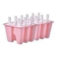 thumbnail image 1 of Moldes de paletas de hielo de silicona de 12 piezas Moldes de paletas de hielo reutilizables Libre d Tomshoo Rosa/12 piezas, 1 of 7