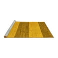 thumbnail image 2 of Ahgly Company Machine Washable Indoor Round Abstract Yellow Modern Area Rugs, 3' Round, 2 of 4