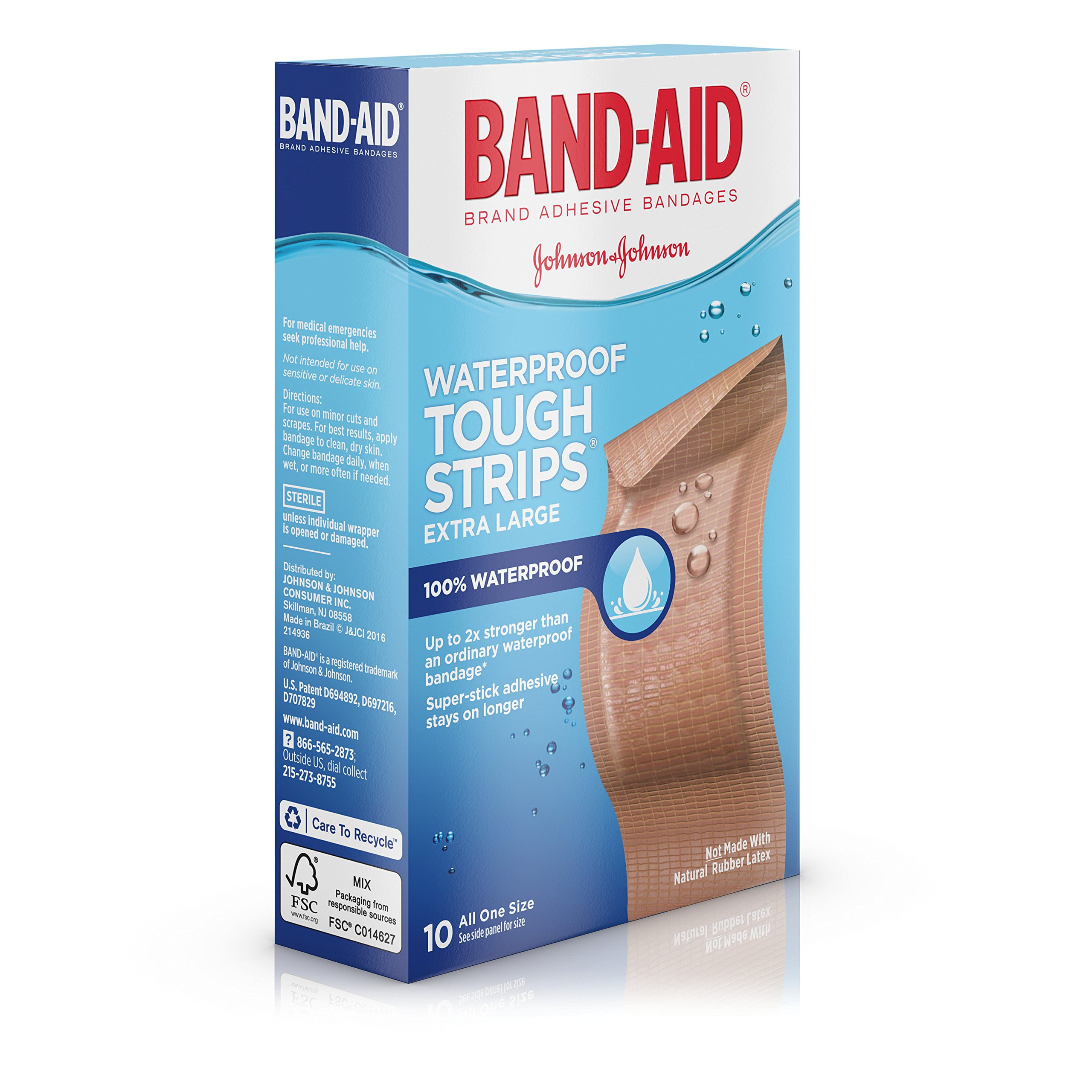 Band-Aid Tough-Strips 100% Waterproof (Pack of 6)