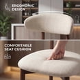 thumbnail image 5 of COLAMY Upholstered Counter Height Bar Stools Set of 2, Kitchen Island Stools with Back, Suitable for 34"-41" Table, Modern Counter Chairs with Wood Legs for Dining Room, Beige, 5 of 12