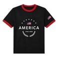 thumbnail image 4 of Rggeeun Women Tees American Flag Graphic & 1776-2026 Letter Print Short Sleeve Crew Neck For 4Th Of July Family Party Lightweight Tops,Black,L, 4 of 4