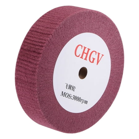 

Uxcell 200mm x 50mm 320 Grit Non-Woven Nylon Wire Drawing Polishing Flap Wheel Red