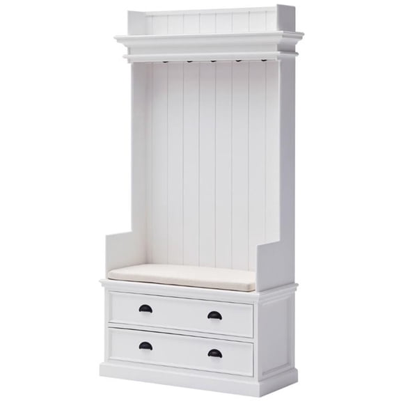 NovaSolo Halifax Hall Tree in Pure White