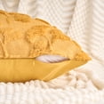 thumbnail image 3 of Unique Bargains Plush Ginkgo Leaf Embroidery Throw Pillow Covers Yellow 20" x 20", 3 of 7