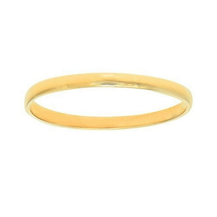 JewelStop 10K Real Yellow Gold Shiny Round Ring Sz 3