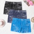 thumbnail image 6 of Women's Denim Shorts Stretchy High Rise Destroyed Trendy Fashion Blue Jeans Shorts Slim Fit Lifting Jean Shorts, 6 of 6