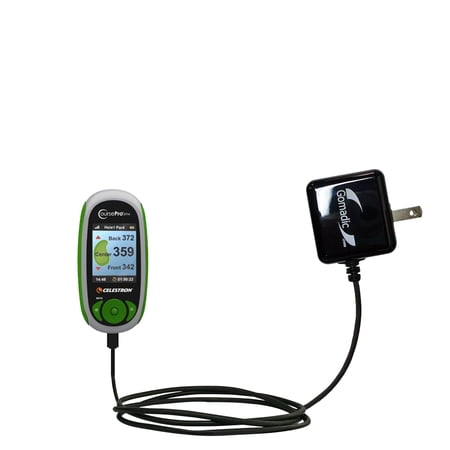 Gomadic Intelligent Compact AC Home Wall Charger suitable for the Celestron CoursePro Elite - High output power with a convenient, foldable plug desig
