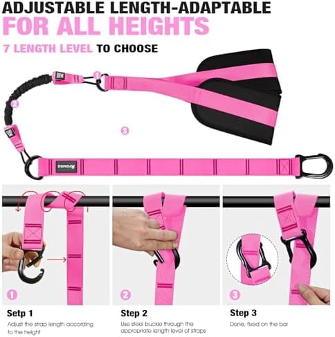 Pull Up Assistance Bands, Resistance Bands for Pull Up Bar Workout, Adjustable Heavy Duty Pull Up Assist Equipment with 4 Assistance Bands, Home Gym Fitness Exercise Strength Training Red