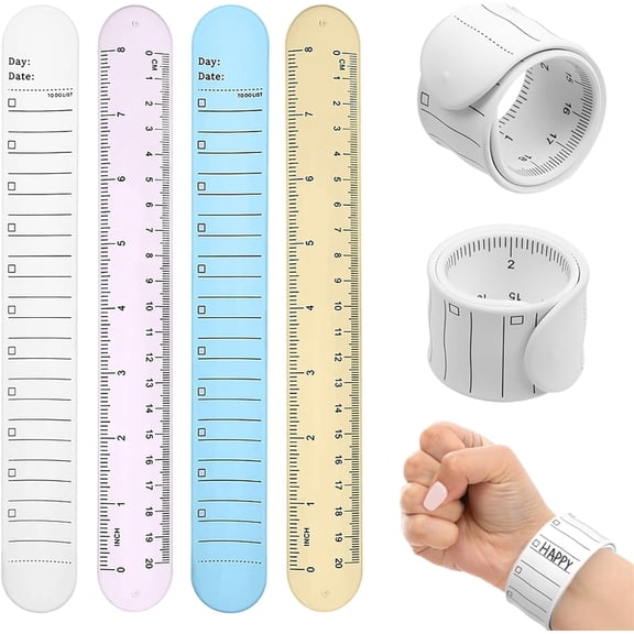 Silicone Nurse Slap Bracelet,4 Pcs Wrist Notepad,Erasable to Do List Bracelet,Wearable Wristband,Waterproof Wrist Slap Bracelet,Reusable Strap for Nurses Students Elderly Marking Information