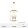 thumbnail image 6 of Hunter - Xidane 3-light Alturas Gold, Medium Size Pendant Light, Dimmable, Mid Century Modern Style, Cylinder Shaped, for Bedrooms, Kitchens, Dining, Living Rooms - 19749, 6 of 6