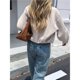 thumbnail image 4 of Chaquetas Abrigadas con Cremallera para Mujer, de Otoño e Invierno, de Larga, Informales, Holgadas y con Bolsillos. Gris M, 4 of 7