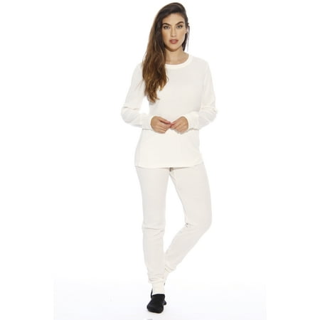 

Just Love Women s Thermal Underwear Pajamas Set (White 3X)