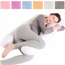 TOPCHANCES Pregnancy Pillow, U Shaped Full Body Maternity Pillow for Side Sleeping with Removable Cover, 120x60cm, White