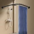 L Shaped Shower Curtain Rod Stainless Steel Bathroom Shower Pole Rail Adjustable - Walmart.com
