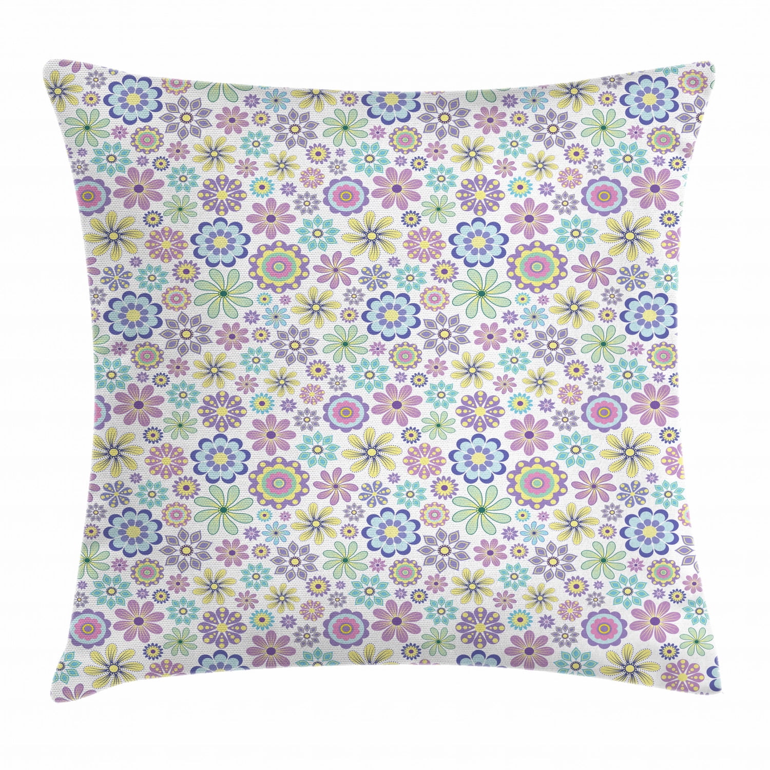 Pastel Throw Pillow Cushion Cover, Cute Ornate Different Kinds of
