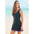 thumbnail image 2 of Swim 365 Women's Plus Size Chlorine-Resistant A-Line Two-Piece Skirtini Set, 2 of 6