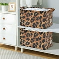 thumbnail image 2 of Yayeee Foldable Storage Basket for Shelves with Handles Set of 2 Waterproof Cloth Bins, Leopard Pattern, 2 of 7